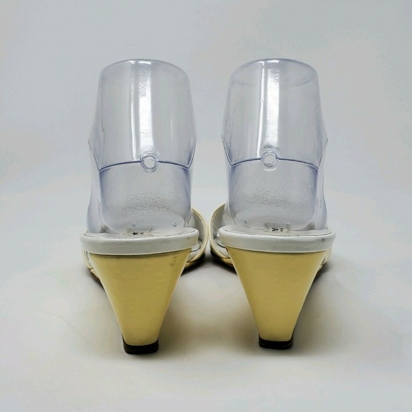 Vintage AUTHENTIC Prada Womens White Wedge Heels - Picture 4 of 7